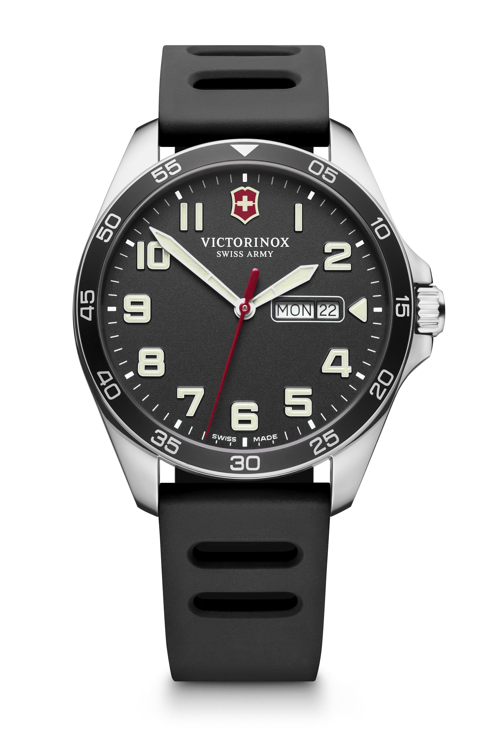 

VICTORINOX FIELDFORCE Watch Quartz Stainless Steel Case Black Dial Black Rubber Strap Waterproof Analog Brand Gift Black 249167 Men s (316L) []