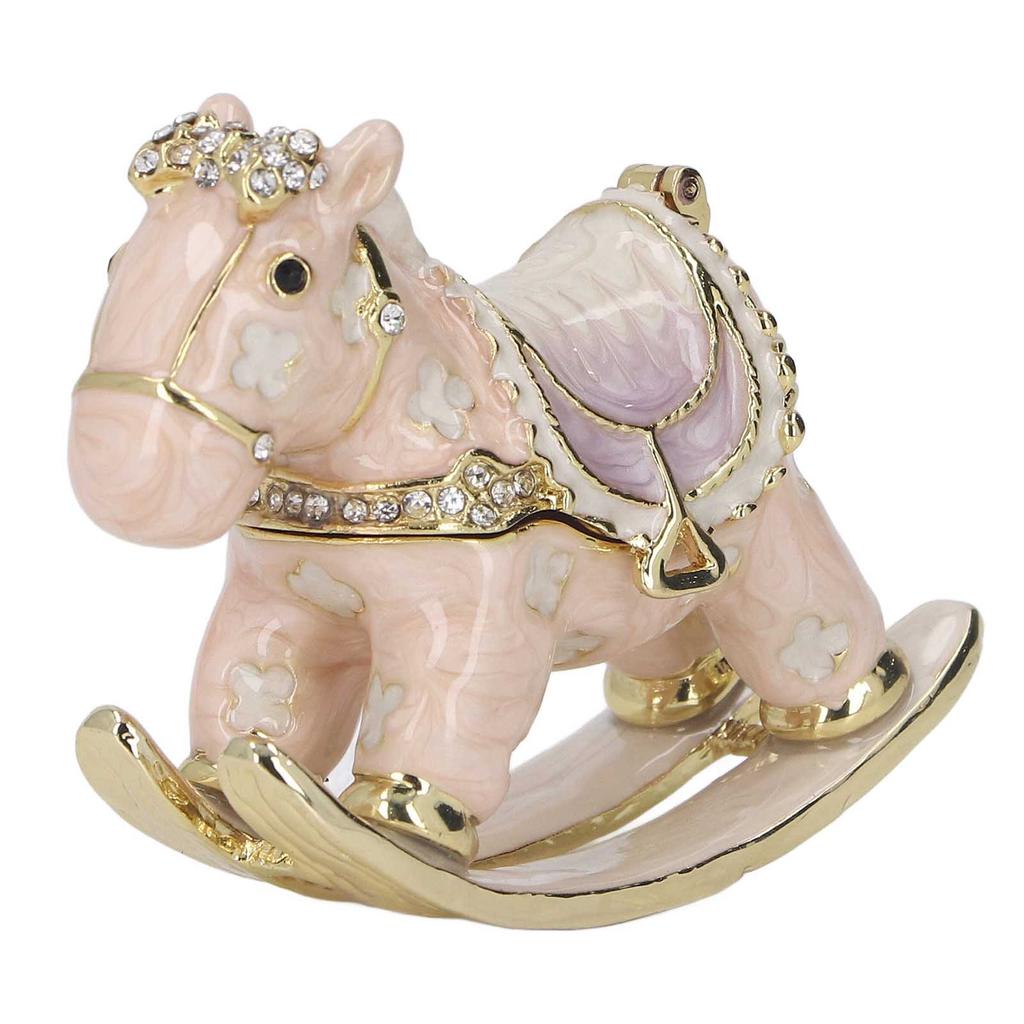 Pony Trinket Box Cute Animal Zinc Alloy Eye Catching Multi Purpose Metal Jewelry Box for Dressing