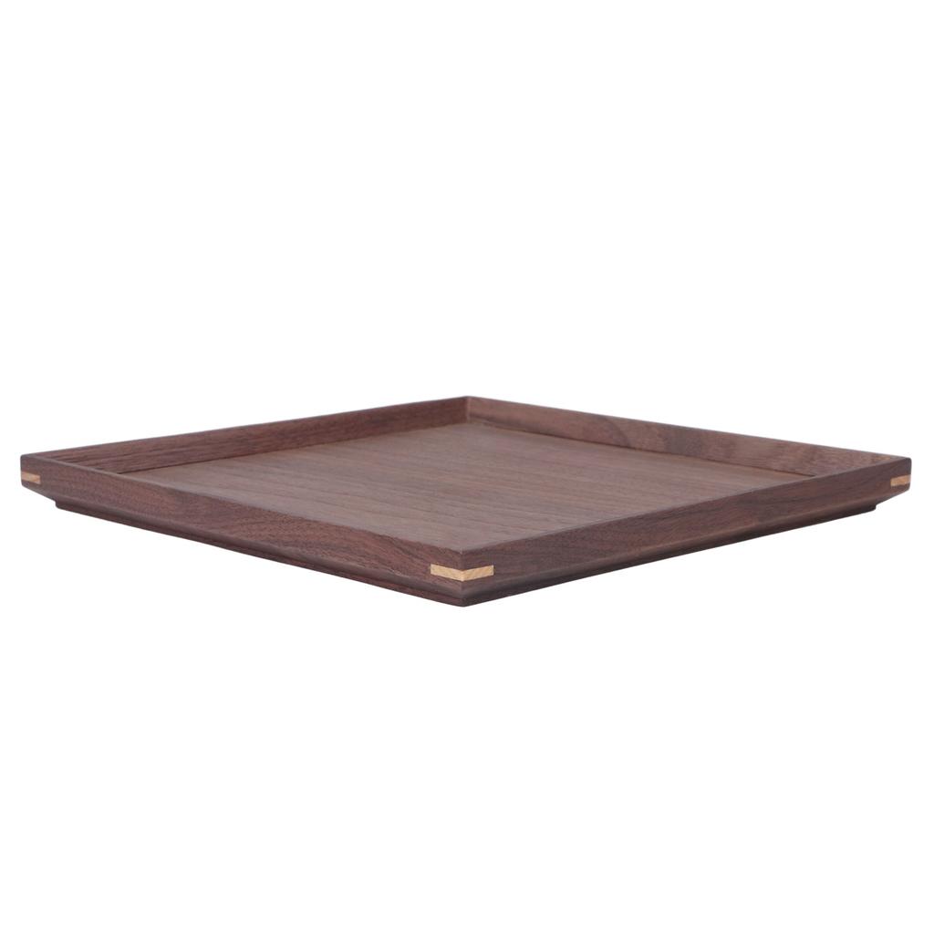 Drewniana Taca Kwadratowa Czarny Orzech Retro Chińska Dekoracyjna Taca Serwingowa na Naczynia