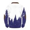 Men'S Retro Casual Zipper Sweatshirt Fashionable Printed Sports Pullover