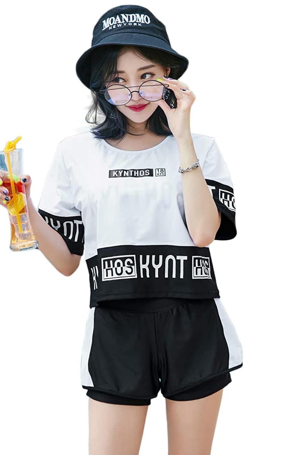 

Подростковый бодифитнес Спорт УФ [InSomila] Женский купальник, Набор из 3 предметов, Покрытие, Купальник, Рашгард, Шорты, Бюстгальтер, Защита, Амфибия, Спорт, белый