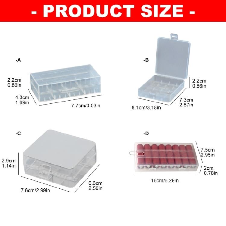 Portable Battery Storage Box For 18650 /26650 Cells Case Holder Features Clear Cover And Sturdy Construction Case