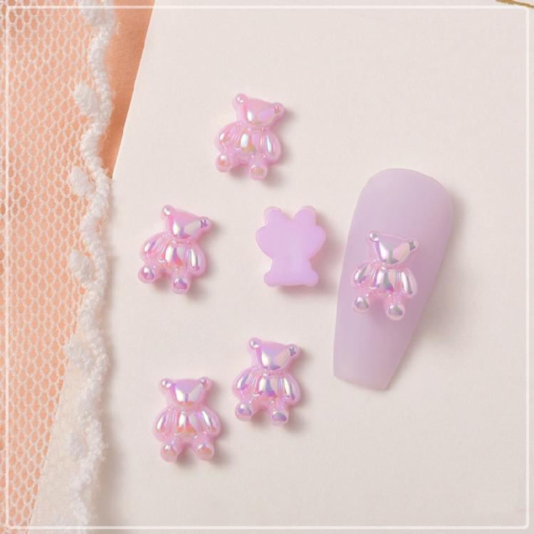 Resin Gummy Bear Nail Charms Bead for DIY Jewelry Accessories Bear Nail Charms