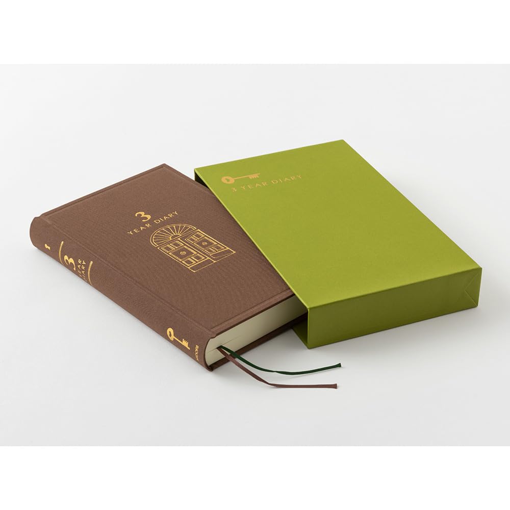 DESIGNPHIL MIDORI Consecutive Brown 12395006 Diary, 3-Year Use, Cover,