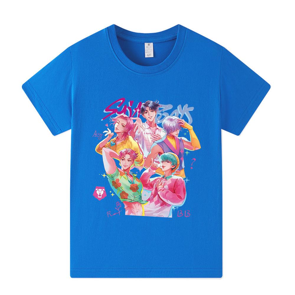 A1207 Kids Boys Girls Sajaboys Kpop Rumi Zoey Mira Print Short Sleeves T-shirt