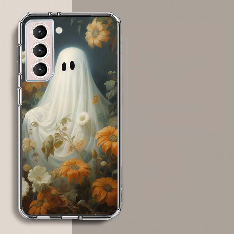 Cute Halloween Ghost Phone Case For Samsung Galaxy S25 Edge S24 S23 FE S21 S20 S10 Plus S22 S26 Ultra Cover Clear Cases TPU Capa