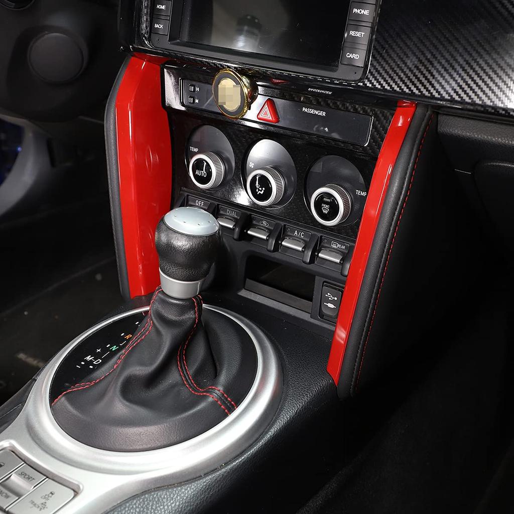 DIYUCAR Car Center Console Side Decorative Strips, Console Side Trim, Interior Accessories, ABS (Red) for Toyota 86/Subaru BRZ 2012-2020