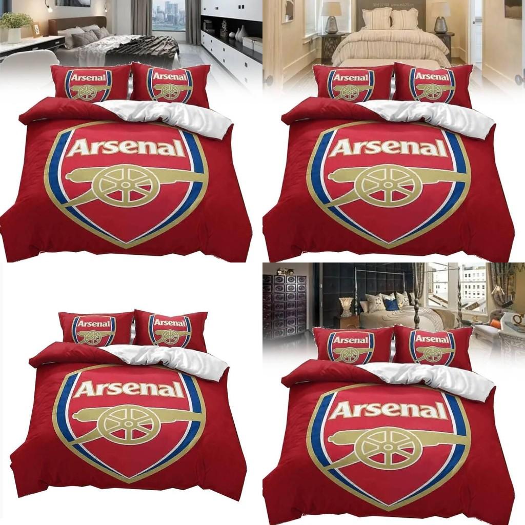 Arsenal Football Club Soccer Print Duvet Cover Set With Polyester Material For Sports Fans Bedroom Decor