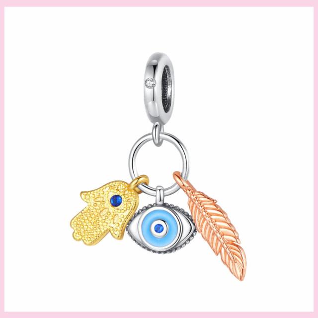 Nový 925 stříbrný lapač snů Visací přívěsek korálek ve tvaru srdce pro originální přívěsný náramek lapač snů