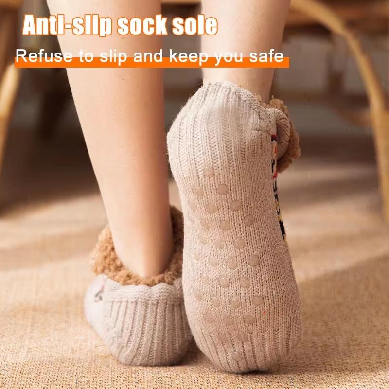 Autumn and Winter Silicone Non-slip Floor Socks Home Warmth Women's Socks Snow Socks Sleep Carpet Hosiery Slippers