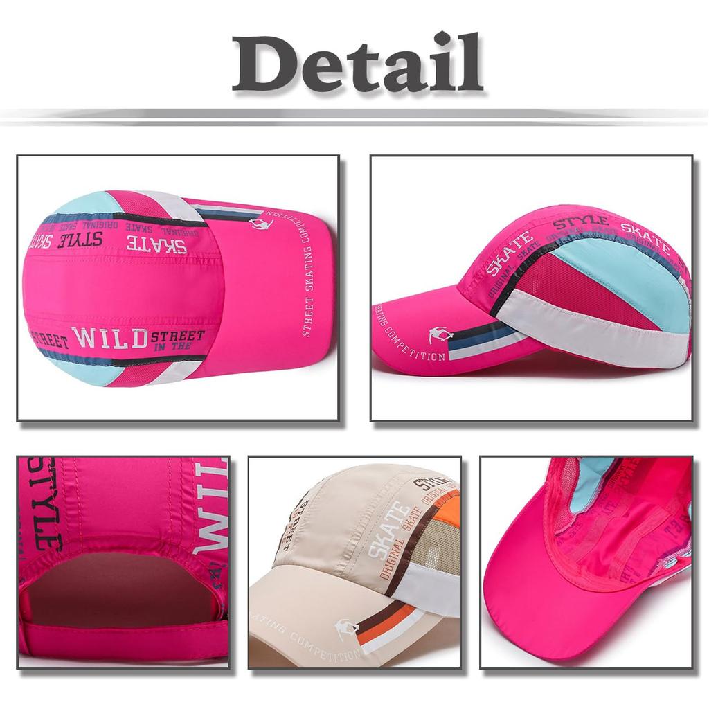 Sun CZA481 [White Fang] Hat, Cap, Quick-Drying, Sports, Outdoor, Protection, Stylish, Running, Men's, Women's, (Black)