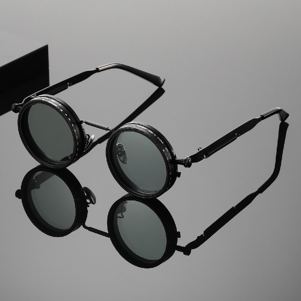 Round Adjustable Dimming Sunglasses ND9 Anti-UV Glasses Clarity Fishing Sunglasses Cycling