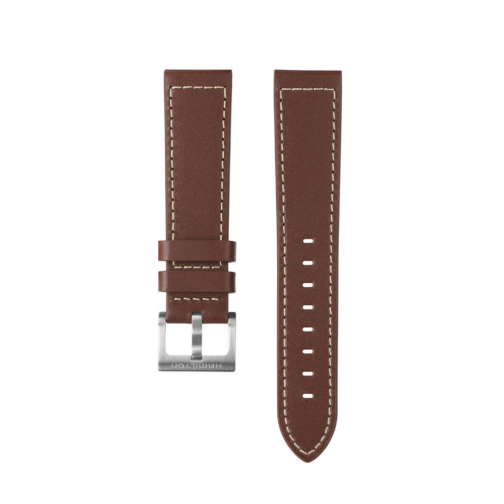 [Hamilton] Brown Two-Piece Leather Strap 20mm H6000001591