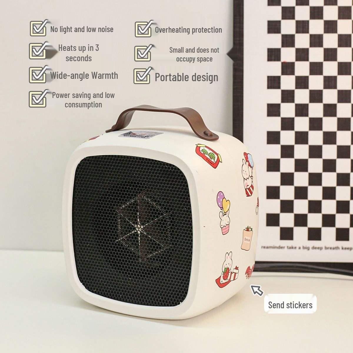 

Portable Desktop Heater for Best Friend - Ideal Winter Gift for Dorm Rooms Lotus Leaf Green (Stickers Included)