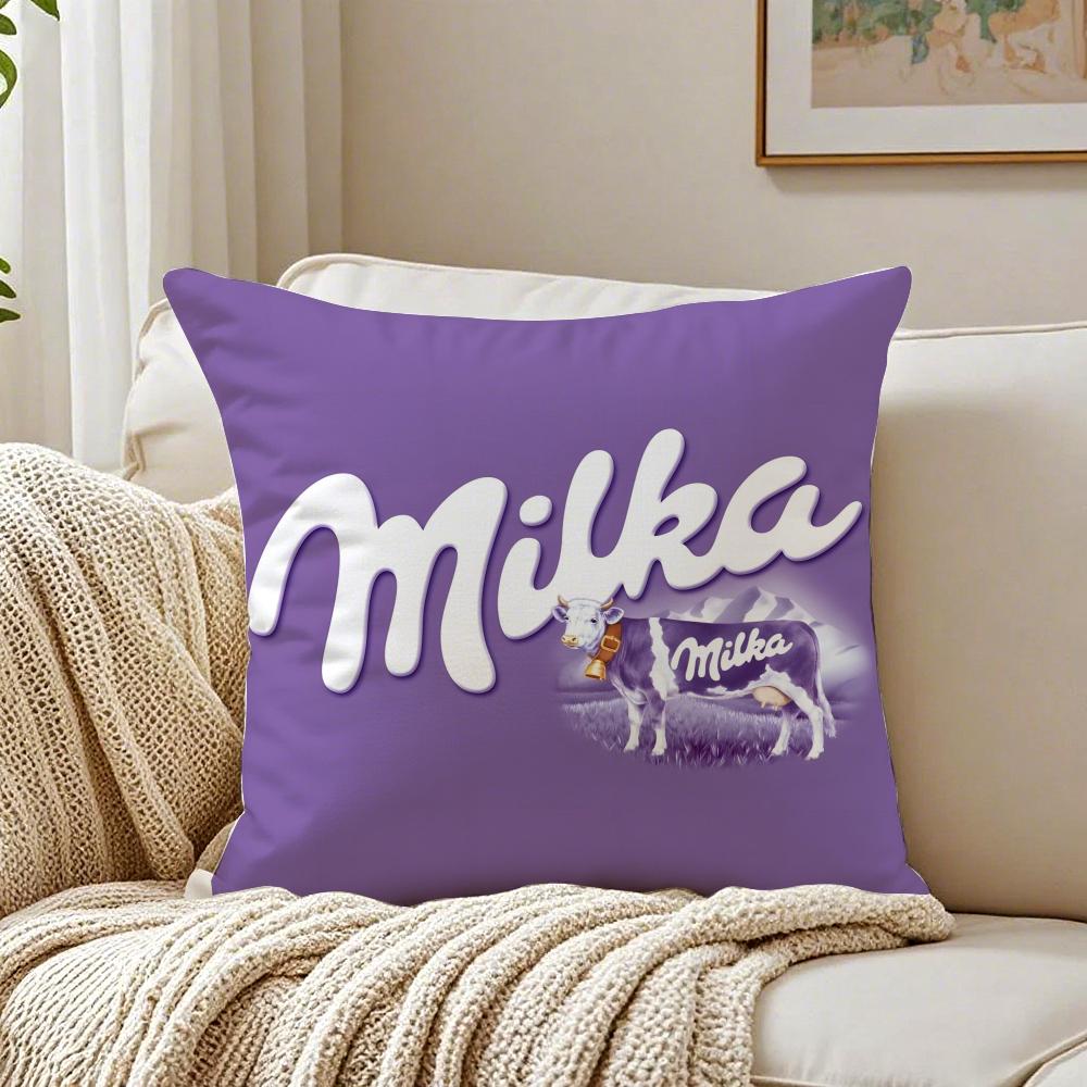 Funny Brand MMilkaES Purple Cushion Cover Linen Pillowcase Soft  for Sofa Bed Home Room Decor