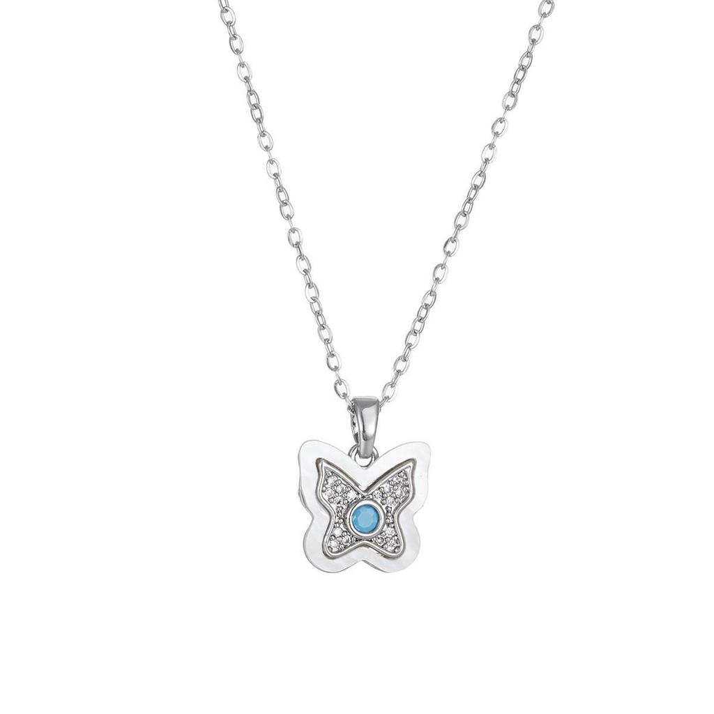 Women's Butterfly Zirconia Clavicle Necklace: Elegant, Fashionable, Titanium Steel Jewelry