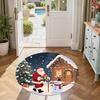 Christmas Round Carpet Perfect for Foyer Outdoor Kitchen Dining Room Anti-slip Round Rug Anime Office Decor Perfect Gift for Friends Family