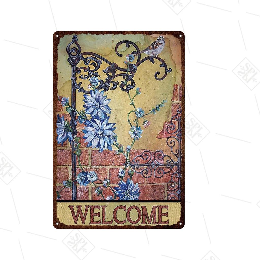 Animal Metal Sign Vintage Forest Park Doorplate Cat Bird Metal Tin Plate Fishing Plaque Bar Wall Sticker Farm Home Decoration