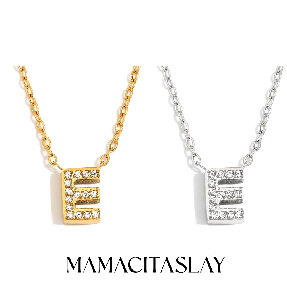 MamacitaSlay Classic 316L Stainless Steel Letter Necklace Waterproof 18K Gold Plated Jewelry Women's Elegant Neck Jewelry Gift