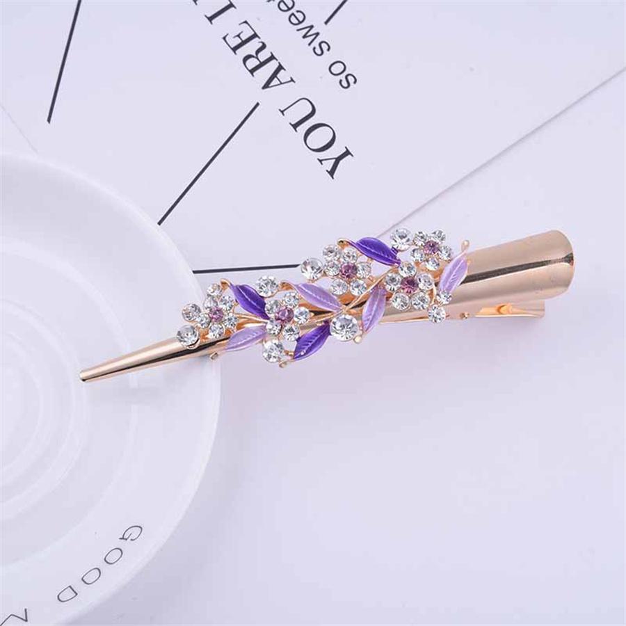 New Gorgeous Shiny Crystal Zircon Hairpin Sweet Lady Hairpin Duck Beak Hairpin High Quality Flower Tree Branch Hairpin