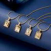 Colored Shell Luminous 26 Letter Square Brand Pendant Snake Bone Chain Necklace Couple Letter Necklace