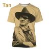 3D Printed John Wayne Graphic T-Shirt Fashion Personality Unisex Hip Hop Street Style Casual Round Neck Short Sleeve T Shirt Top