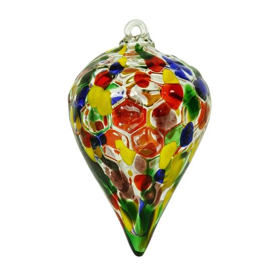 High Borosilicate Glass Spheres Hand Blown Ball Ornament, Colorful Christmas Hanging Decoration Handmade Ornaments for Tree, Window, Patio,