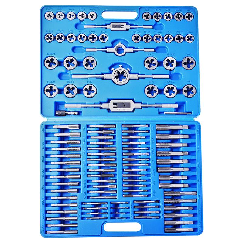 Tap and Die Set, 110pc Metric/Imperial, Alloy Steel, Auto Repair Tools