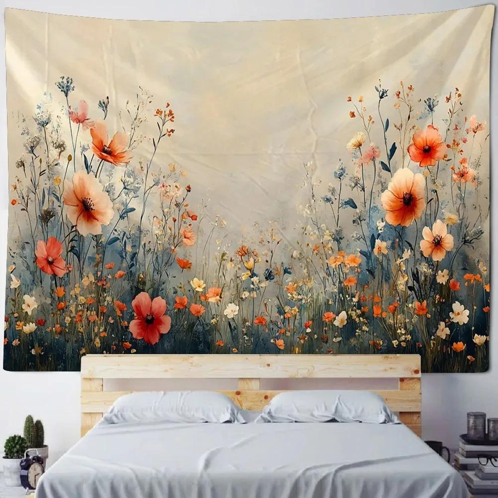 Enchanting Floral Tapestry  Vibrant Garden Scene Sunlit Pathway  Unique Wall Art for Bedroom  Nature Lover Gift