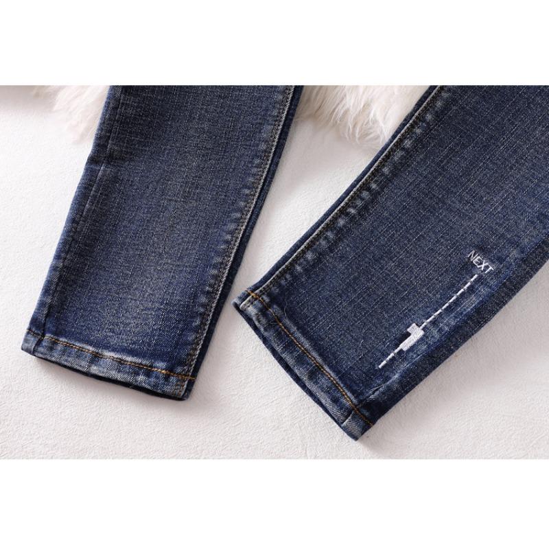 Dimanaf 2025 Plus Size Women Spring Jeans Solid Pants Ripped Denim Female Elastic Basic Blue High Waist Trousers Oversize Fashion Pants 4XL 5XL