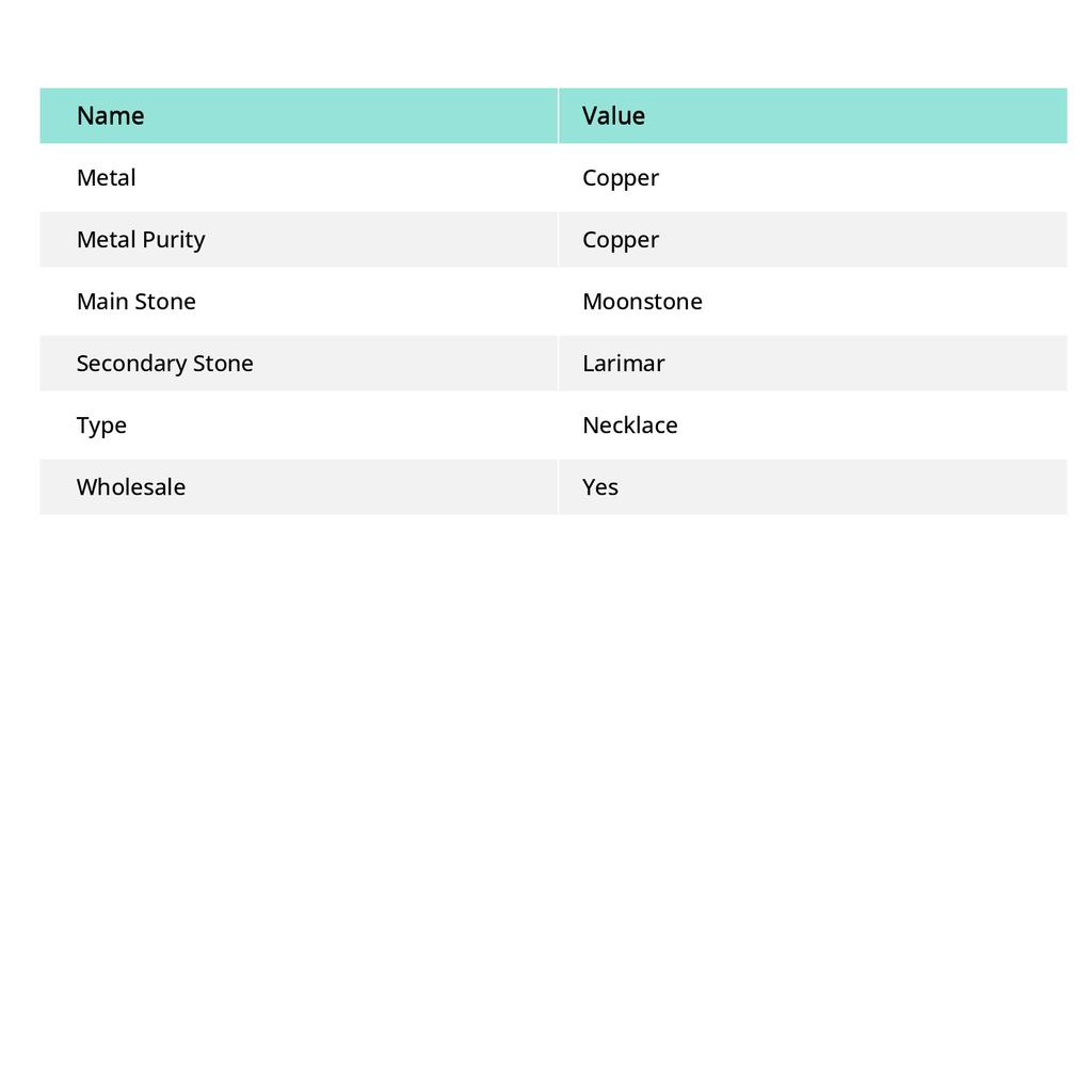 Natural Moonstone, Larimar Gemstone Copper Wire Wrap Jewelry Necklace 18" F6w98