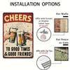 Vintage Cheers Beer Toast Aluminum Sign - Classic Style Wall Hanging Plaque, Multipurpose Home Farmhouse Bar Pub Decor