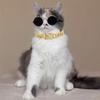Luxury gold imitation diamond pet collar - Cuban chain cat and dog exclusive, hip-hop style daily wear and party accessories