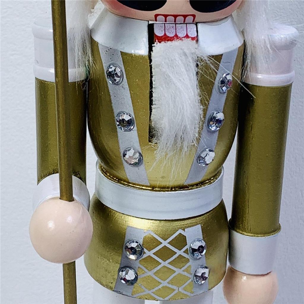 Merry Christmas Decorations Nutcracker Figurine Wooden Soldier King Puppet Ornament for Indoor Winter Table Centerpiece