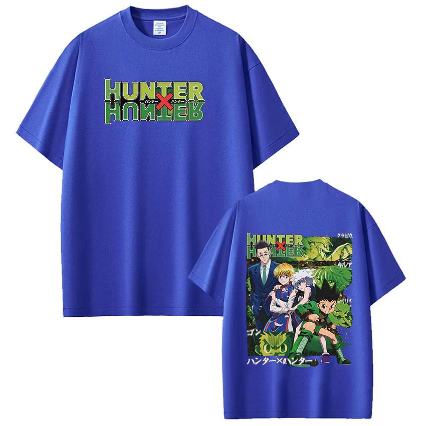 Anime Hunter X Hunter T Shirt GON FREECSS Killua Zoldyck Kurapika Leorio PaladiKnight Tshirt Men Women Cotton Casual Tshirts