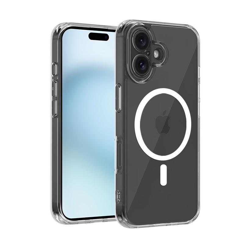 iPhone 16 Magnetic Phone Case, Anti-Yellowing Transparent TPU+PC with Bayer Material, 2600 Gauss