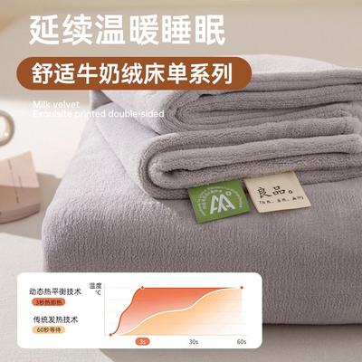 Thickened Milk Fleece Sheets Single Piece Fleece Coral Fleece Quilt Single Solid Color Flannel Single Blanket Three-Piece Set