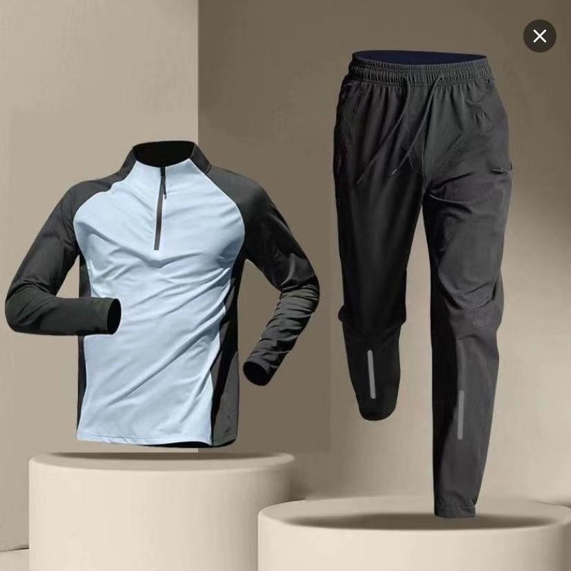 Semi-zipper Training Clothes, Long-sleeved Quick-drying Clothes, Cycling Sports, Track and Field Sports, Couple Suits, Running Fitness Clothes.