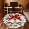1PC Christmas bells snowflakes Office Round Area Rug, Under Office Chairs Bedroom Living Room Home Decor, Carpet for Office -1110048