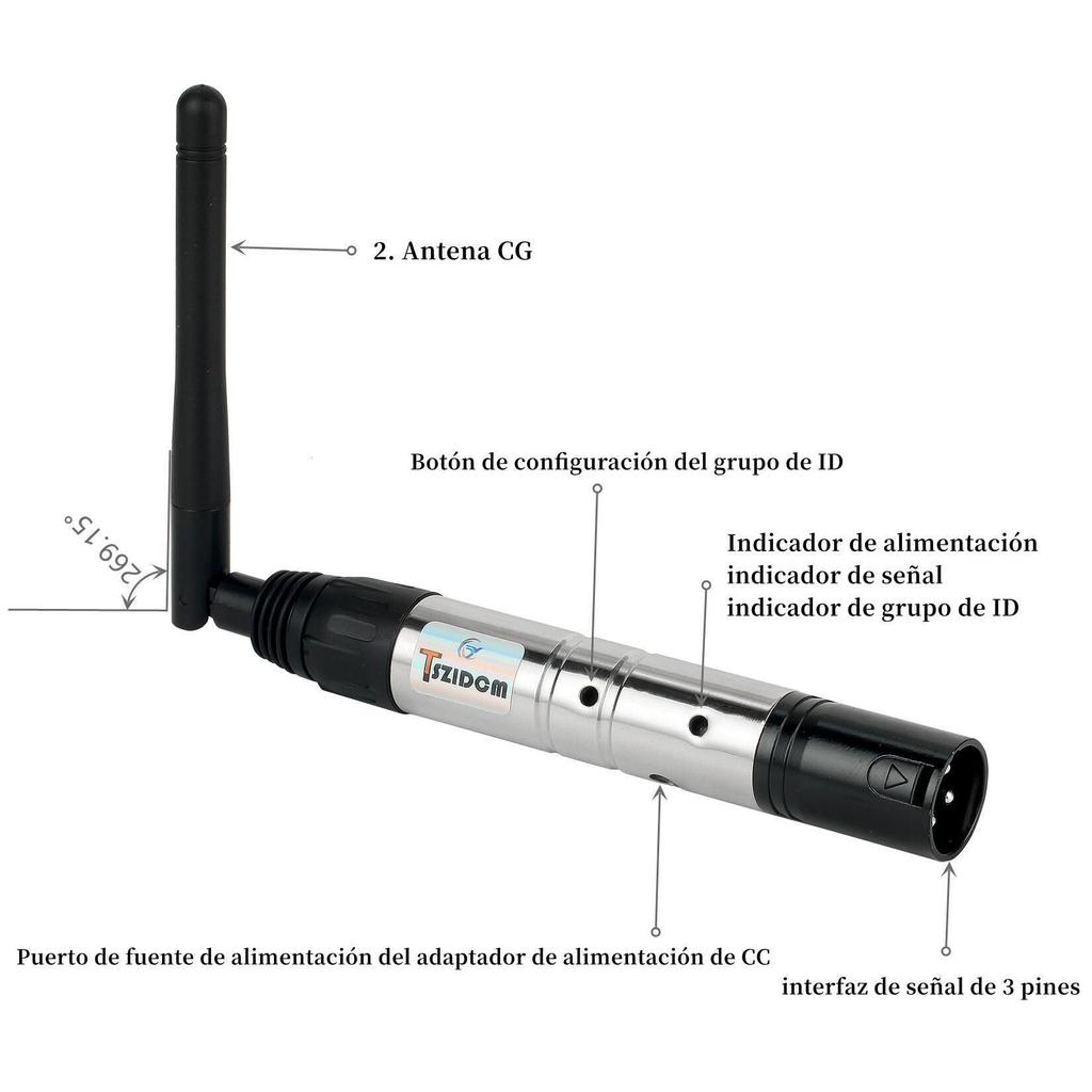 2.4G Wireless DMX512 Transmitter Receiver for Stage and Moving Head Lights