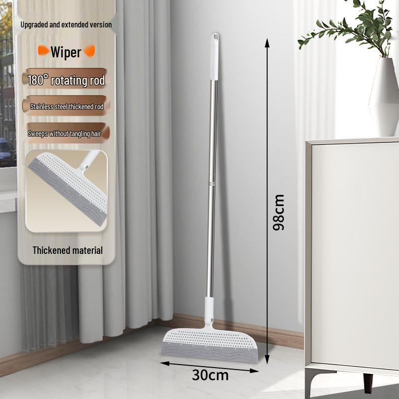 Enhanced Broom & Dustpan Set: Thickened Handle with Soft Bristle Brush for Household Indoor Sweeping