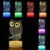 Lampe de Table de Bureau à Interrupteur Tactile Mode Enfant Hibou 3D Veilleuse LED Décoration de Chambre à Coucher Cadeaux de Noël