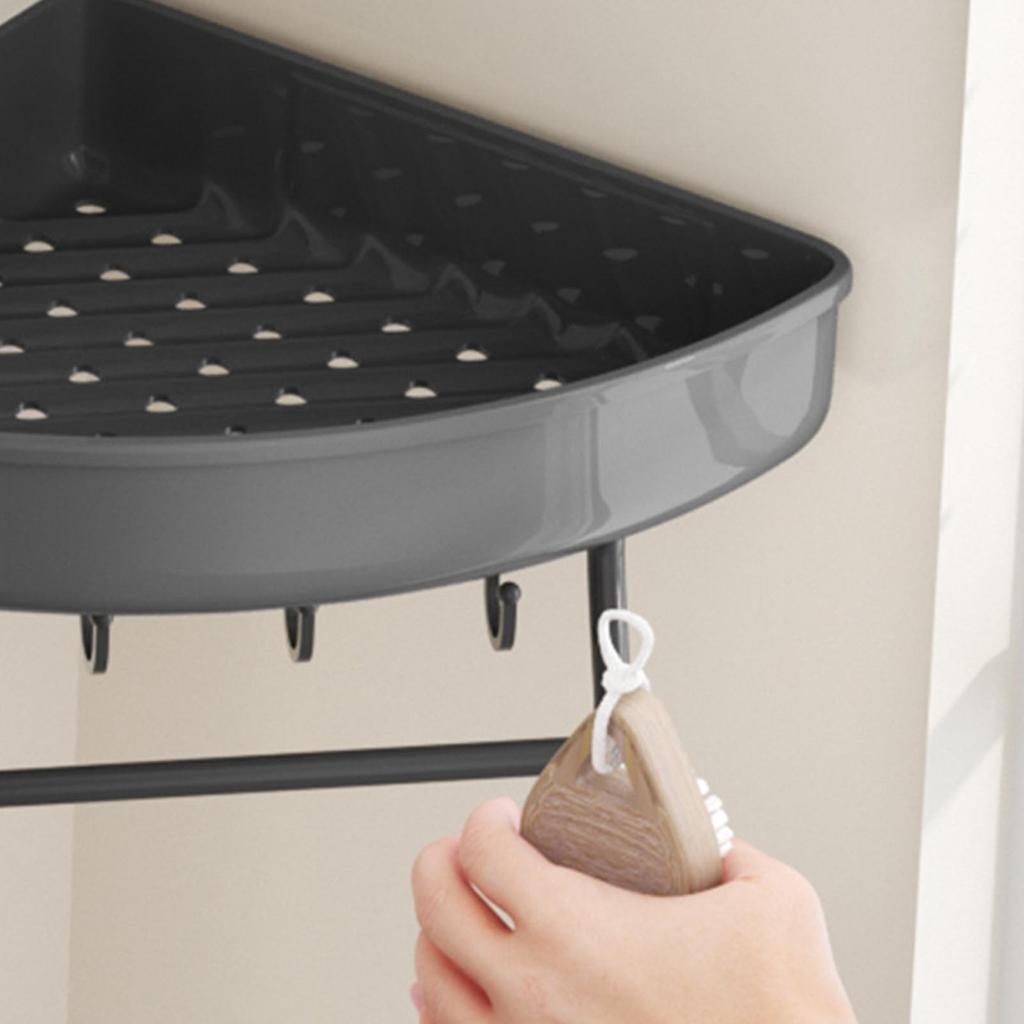 Adhesive Shower Shelf, Wall Mounted Corner for Bathroom Toilet Storage   with Non Drill Design