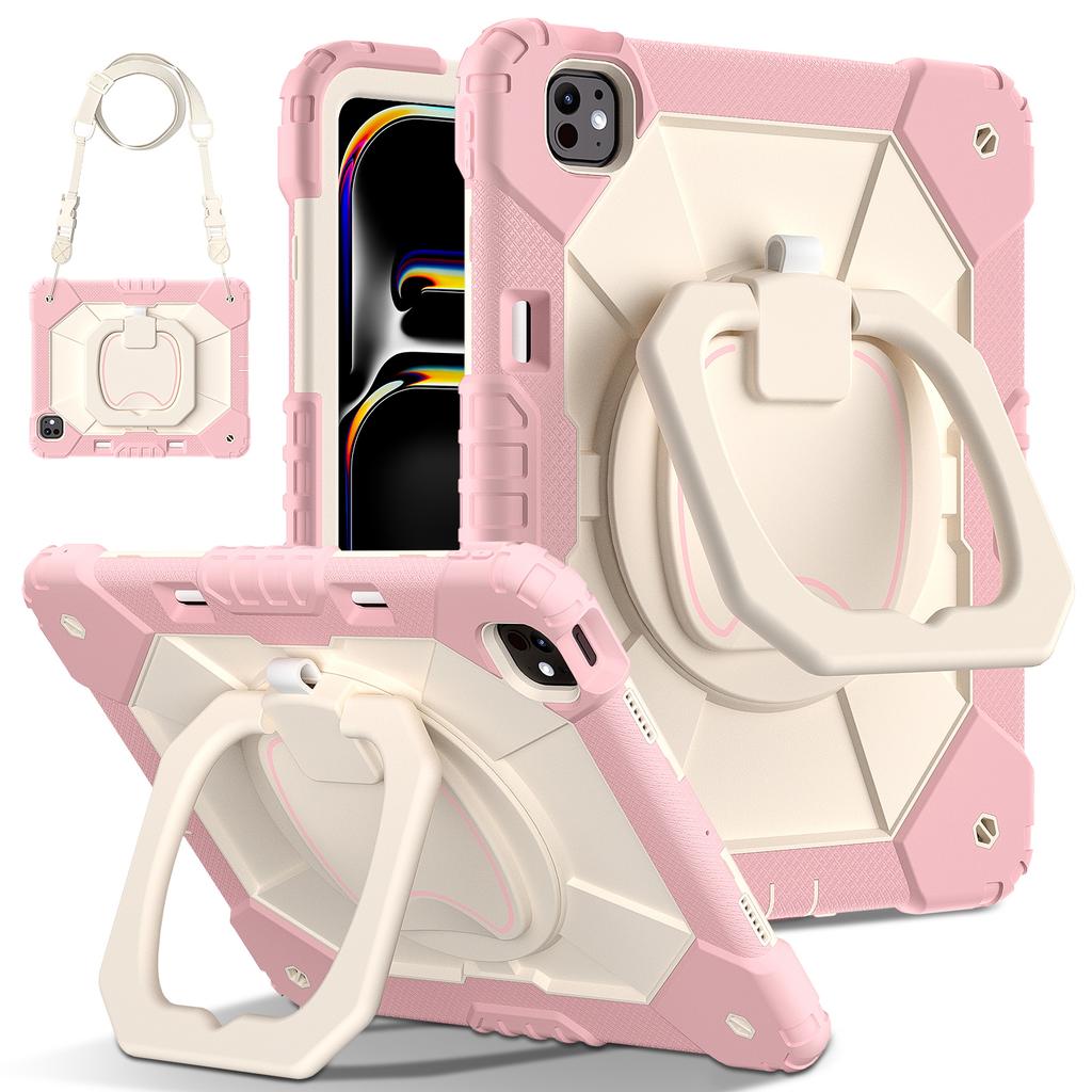 For iPad Pro 13 (2025)/13 (2024) Kickstand Case Silicone+PC Tablet Cover