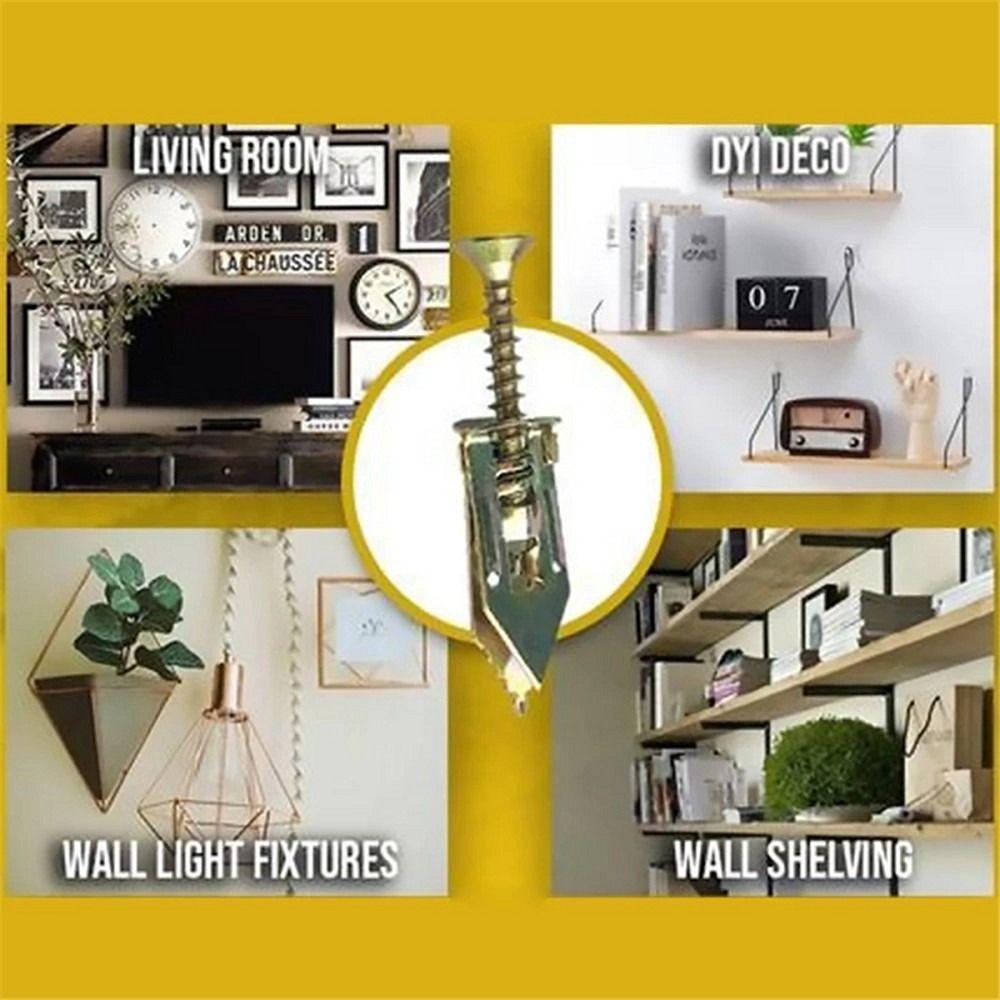 Metal Heavy Duty Wall Expansion Nails with Screws Self Drilling Drywall Anchors Self-Tapping Screw