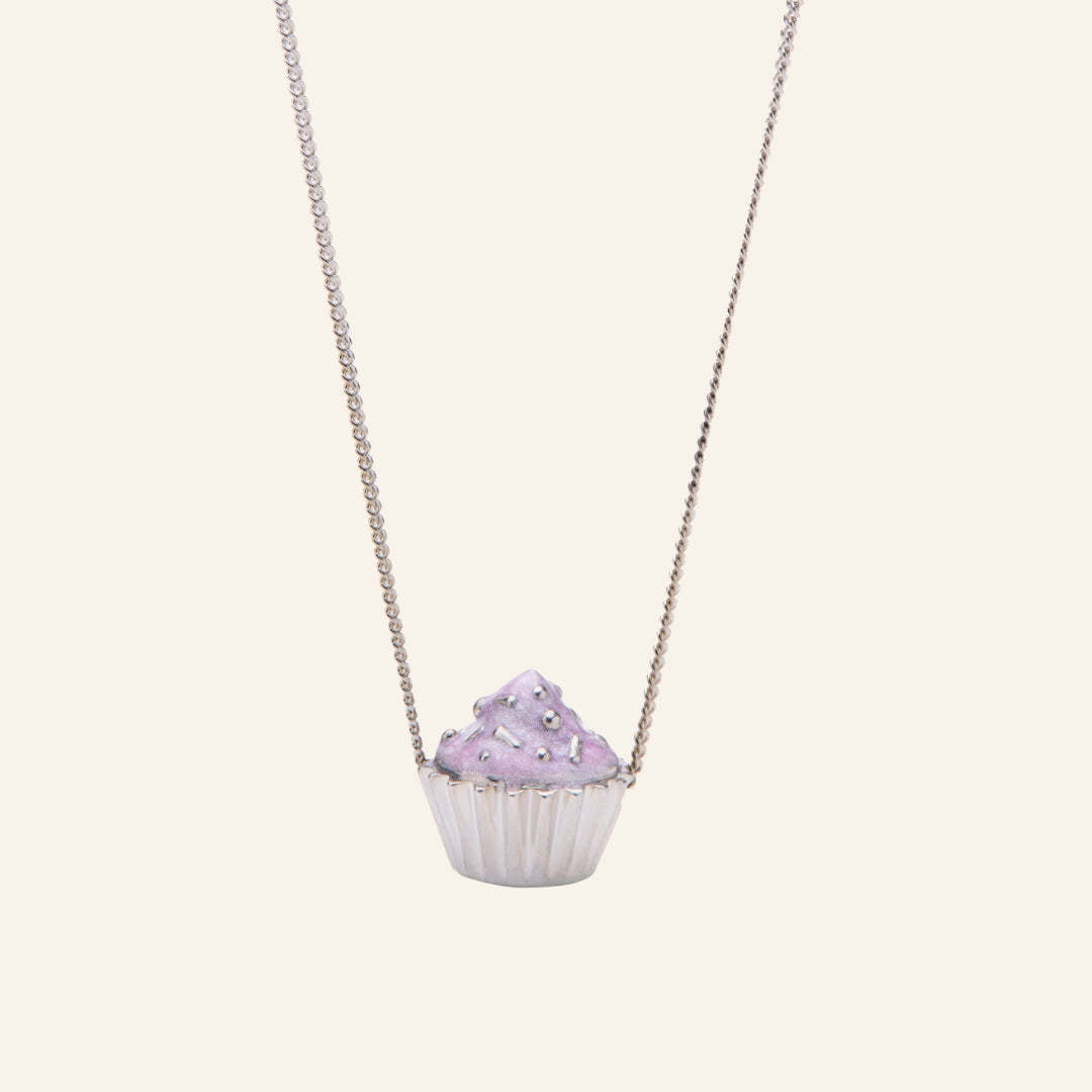 

Sweet Cupcake Necklace Stainless Steel Color Retaining Girl Heart Clavicle Chain Atmospheric Neck Jewelry