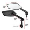 Universal Motorcycle Handlebar Clamp Mirror 360° Rotation Rearview Mirror M10 10mm Screw Bicycle Handle Bar Reflective Mirrors