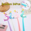 24Pcs 0.5mm Flamingo Neutral Pen, Black Ink, Creative Design, Smooth Writing Tools, School Office, Family, Student Stationery, Gifts