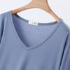 Damen Übergröße V-Ausschnitt Kurzarm Modal T-Shirt für Frühling/Sommer