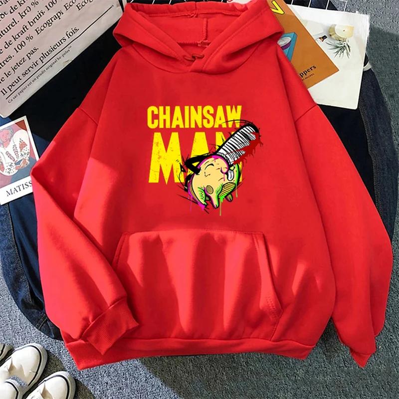 Anime Chainsaw Man Printed Hoodie Women Men Funny Casual Fashion Punk Long Sleeve Tops Autumn Winter Fleece Pullover Sweatshirts